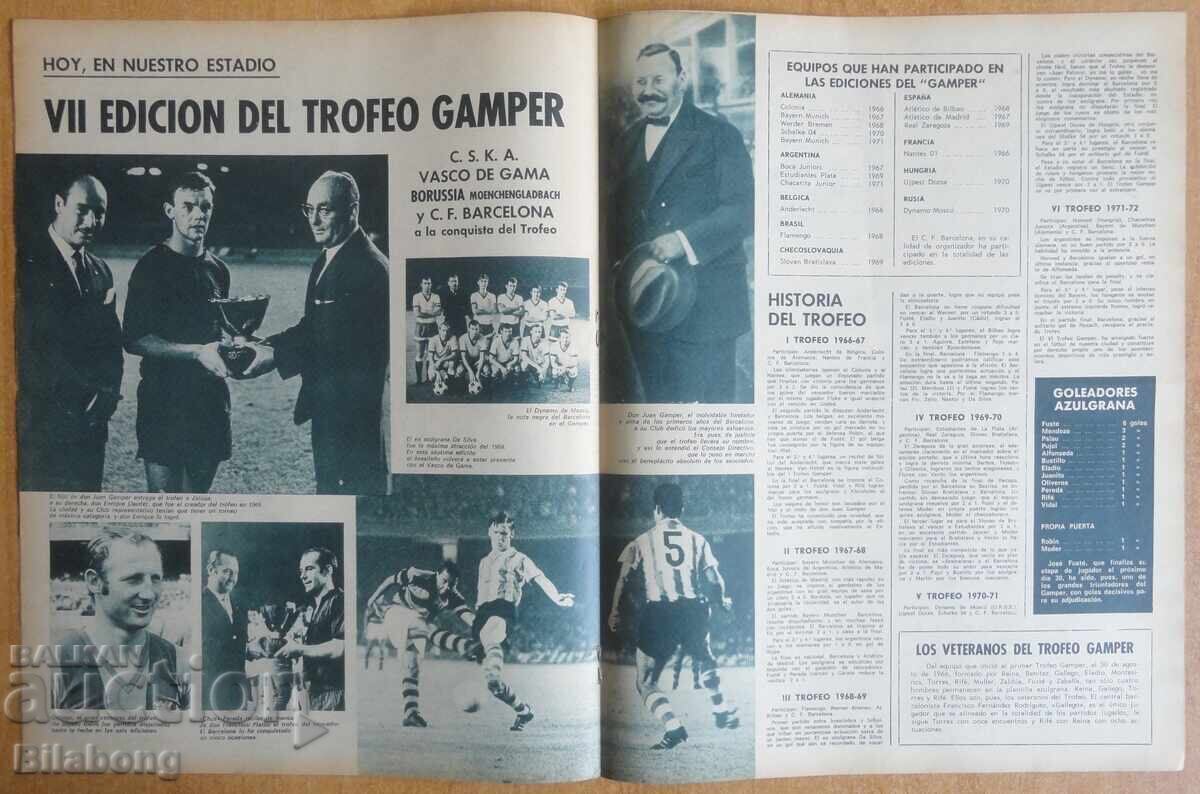 1972 Barcelona Club Magazine, Joan Gamper with CSKA with price € 30.00 | 58.68 BGN