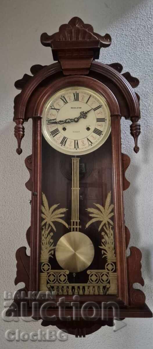Antique German Wall Regulator Clock – 31 Day Movement