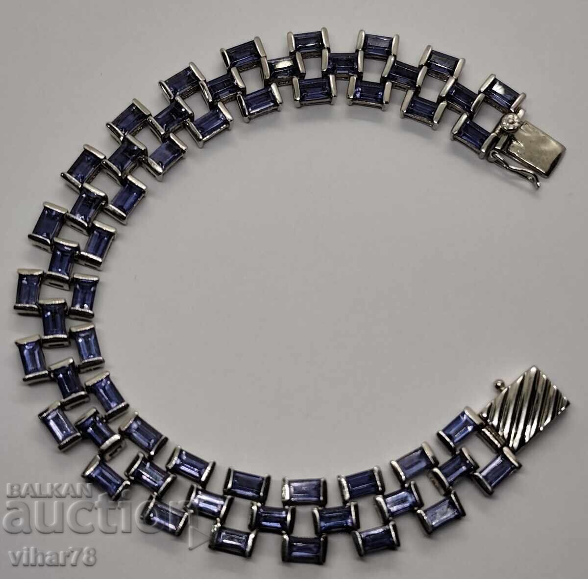 Silver bracelet 925 grade with iolite - 5