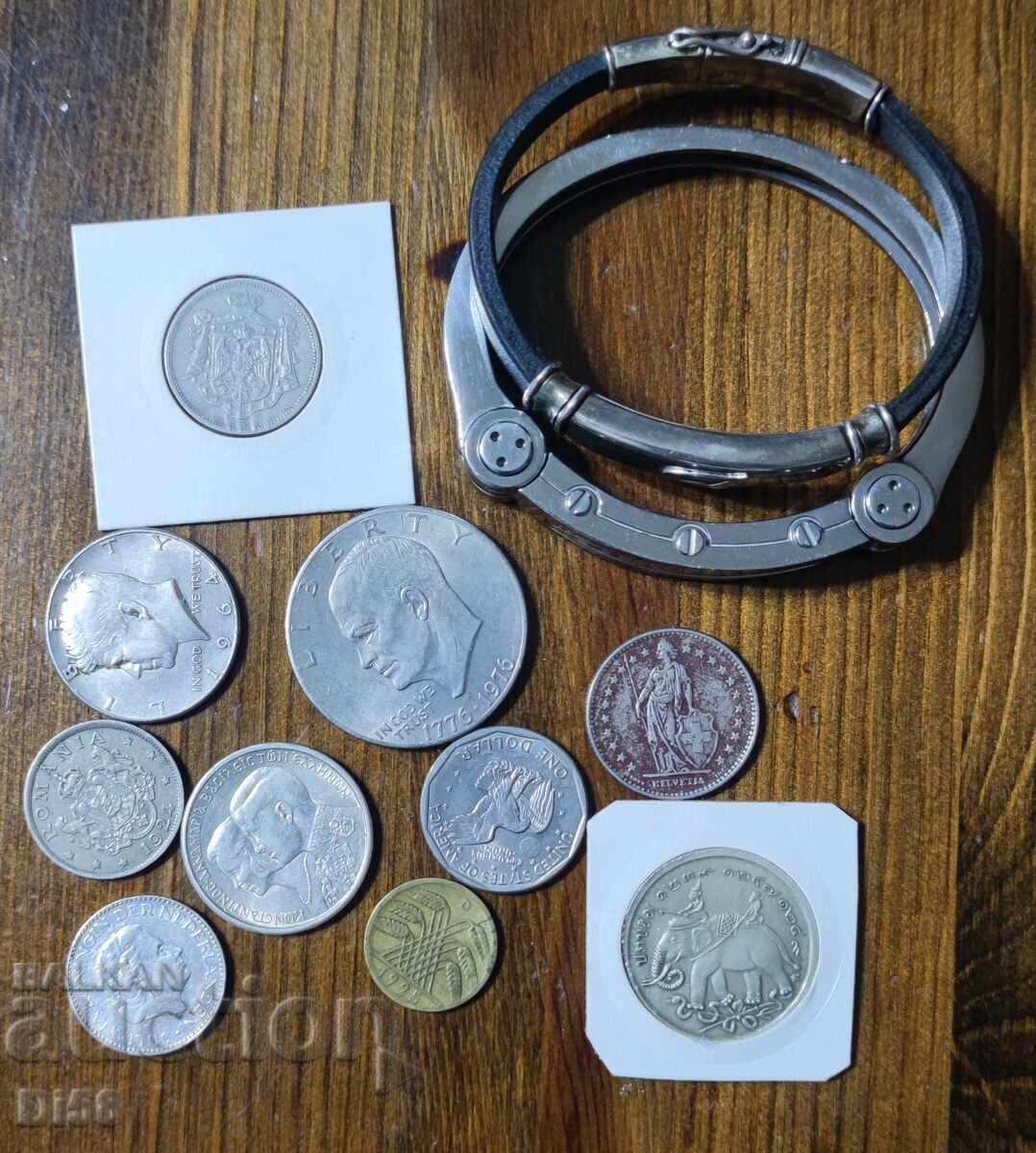 Лот Монети Микс Сребро Други Метали Румъния Гърция Сащ  БЗЦ