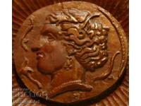 Ξυλόγλυπτο Ρωμαϊκό Νόμισμα Συρακούσων Αυθεντικό