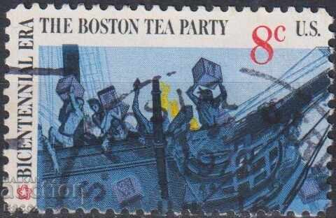 Σφραγισμένη γραμματόσημο Boston Tea Party Ship 1973 από τις ΗΠΑ