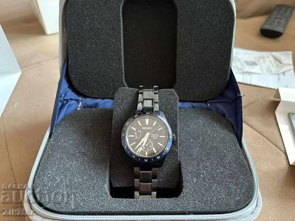 Seiko Presage SPB271 Sharp Edge GMT Dark Batman Zero Hallibu