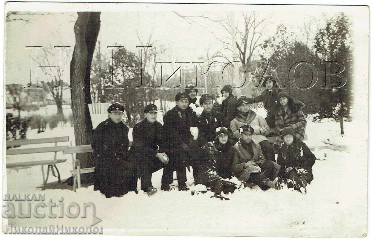1929 FOTOGRAFIE VECHE VARNA ELEVI DE GIMNAZIU ELIBERAȚI DE LA CLASA E910