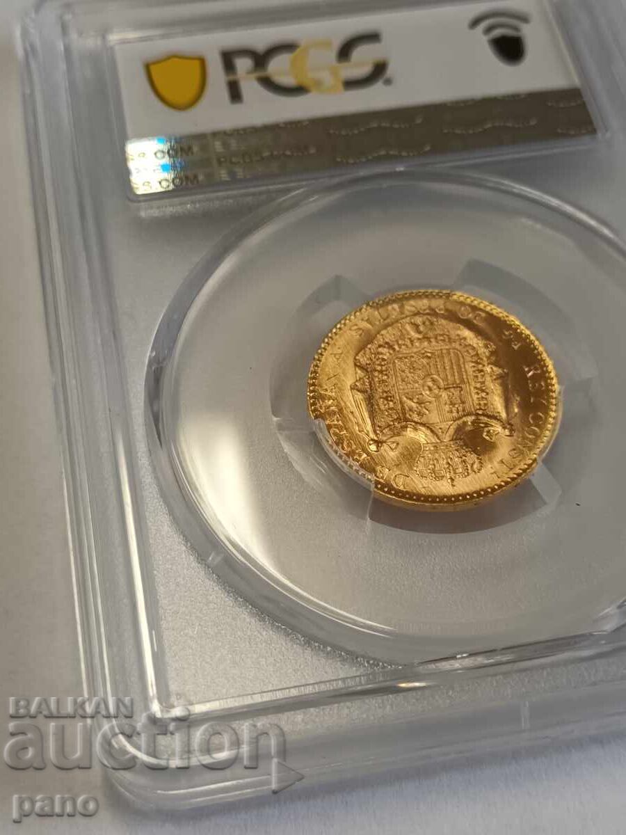 20 pesetas Spania MS65 cu preț € 1349.00 | 2638.42 BGN 20 pesetas Spania MS65 cu preț € 1349.00 | 2638.42 BGN