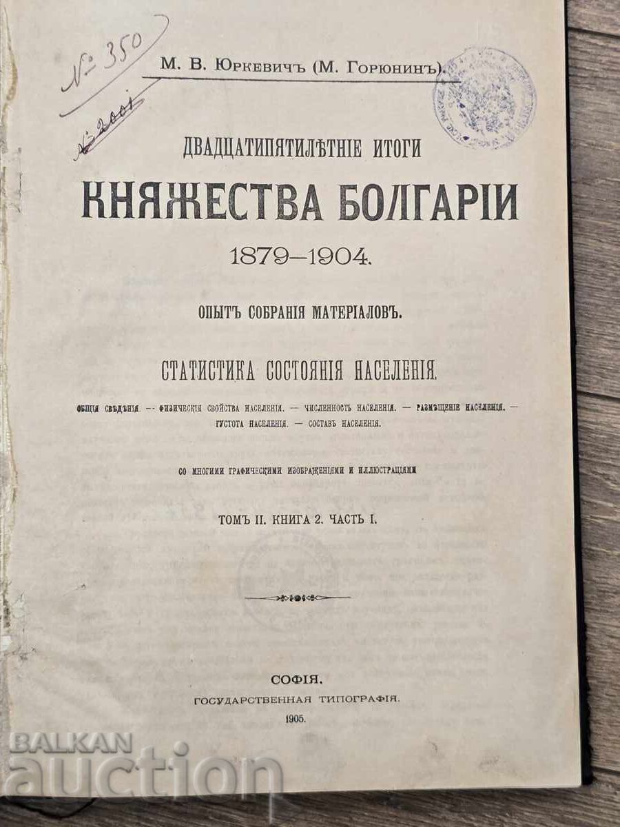 Principality of Bulgaria 1879-1904 Statistics of the State of the Population