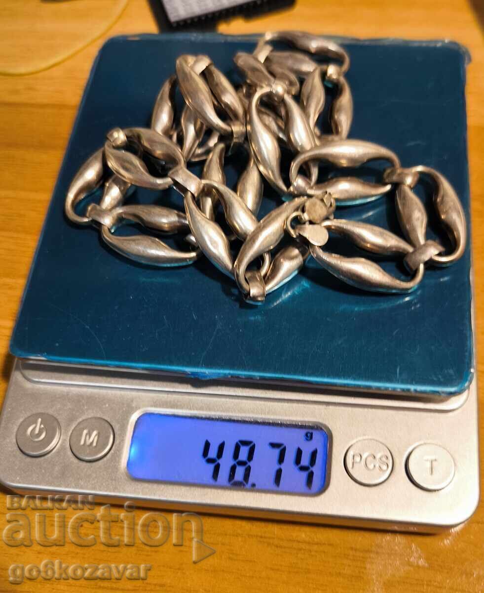 Παράδοση Ανδρική ασημένια αλυσίδα 925 ανθεκτική ενδιαφέρουσα πλέξη!