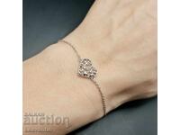 Сребърна гривна Сърце