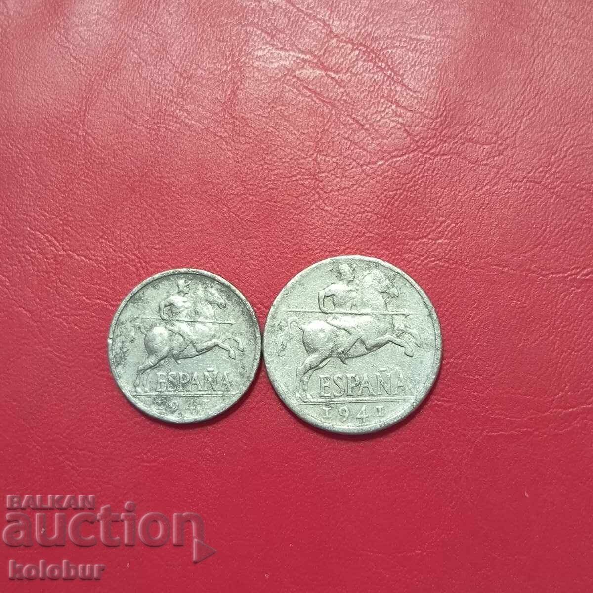 5 και 10 σεντίμο 1941 Ισπανίας με τιμή € 1.00 | 1.96 BGN