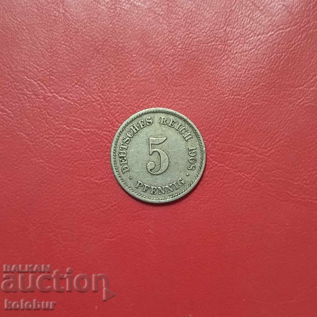 5 πφένιγκ 1908 Γερμανία MD - G