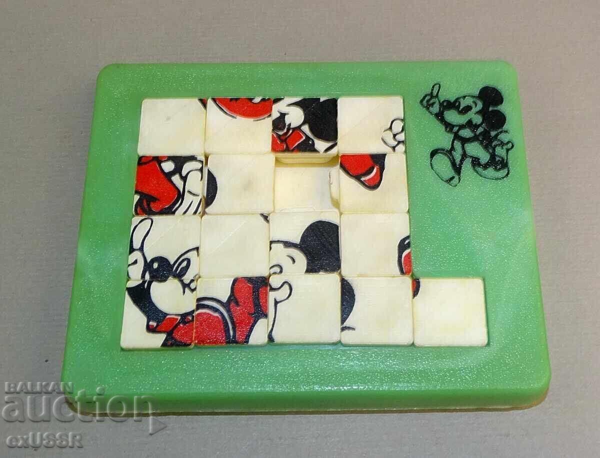 Puzzle vechi de buzunar soc. BG rebus Mickey Mouse