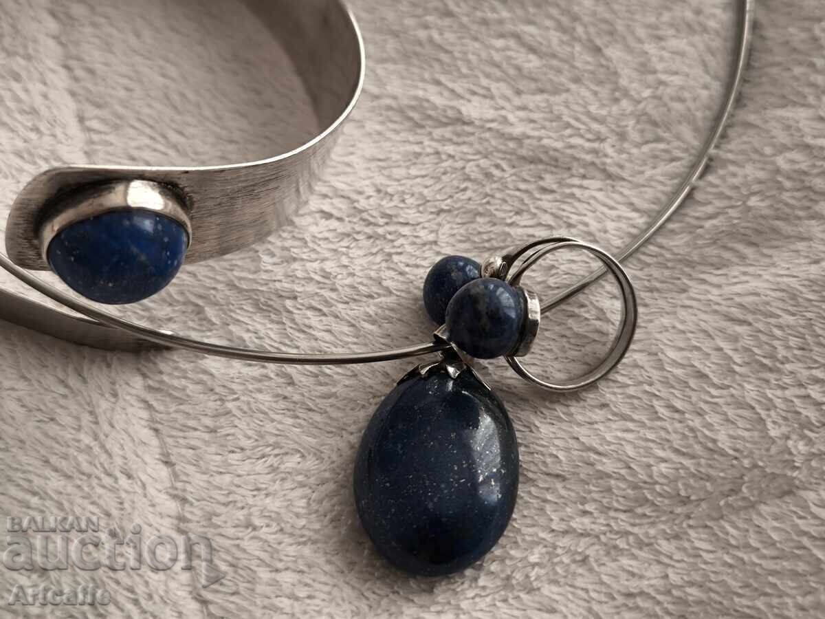 Licitație Brățară de argint Inel cu lapis lazuli