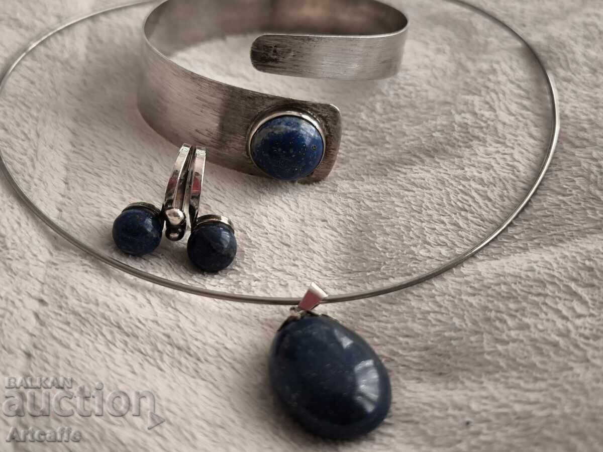 Livrarea Brățară de argint Inel cu lapis lazuli