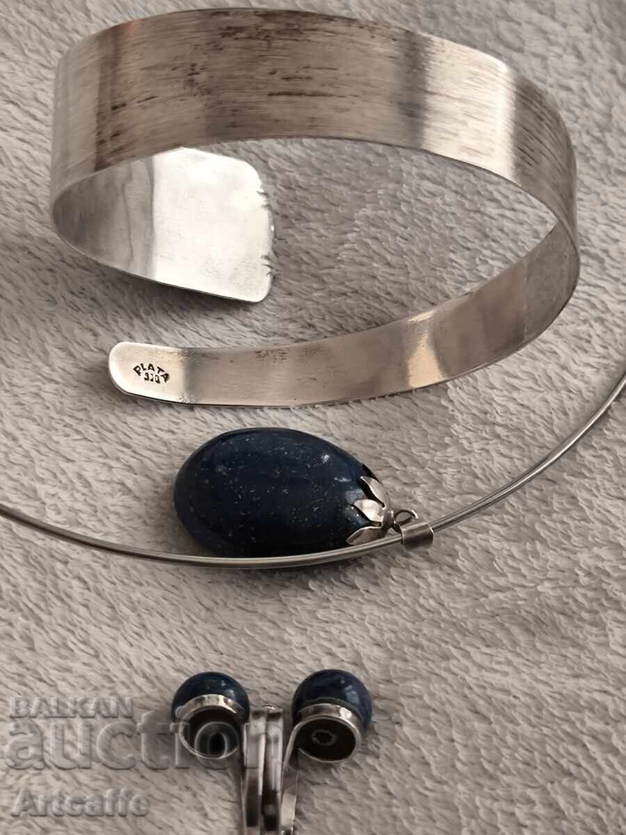 Brățară de argint Inel cu lapis lazuli - 6