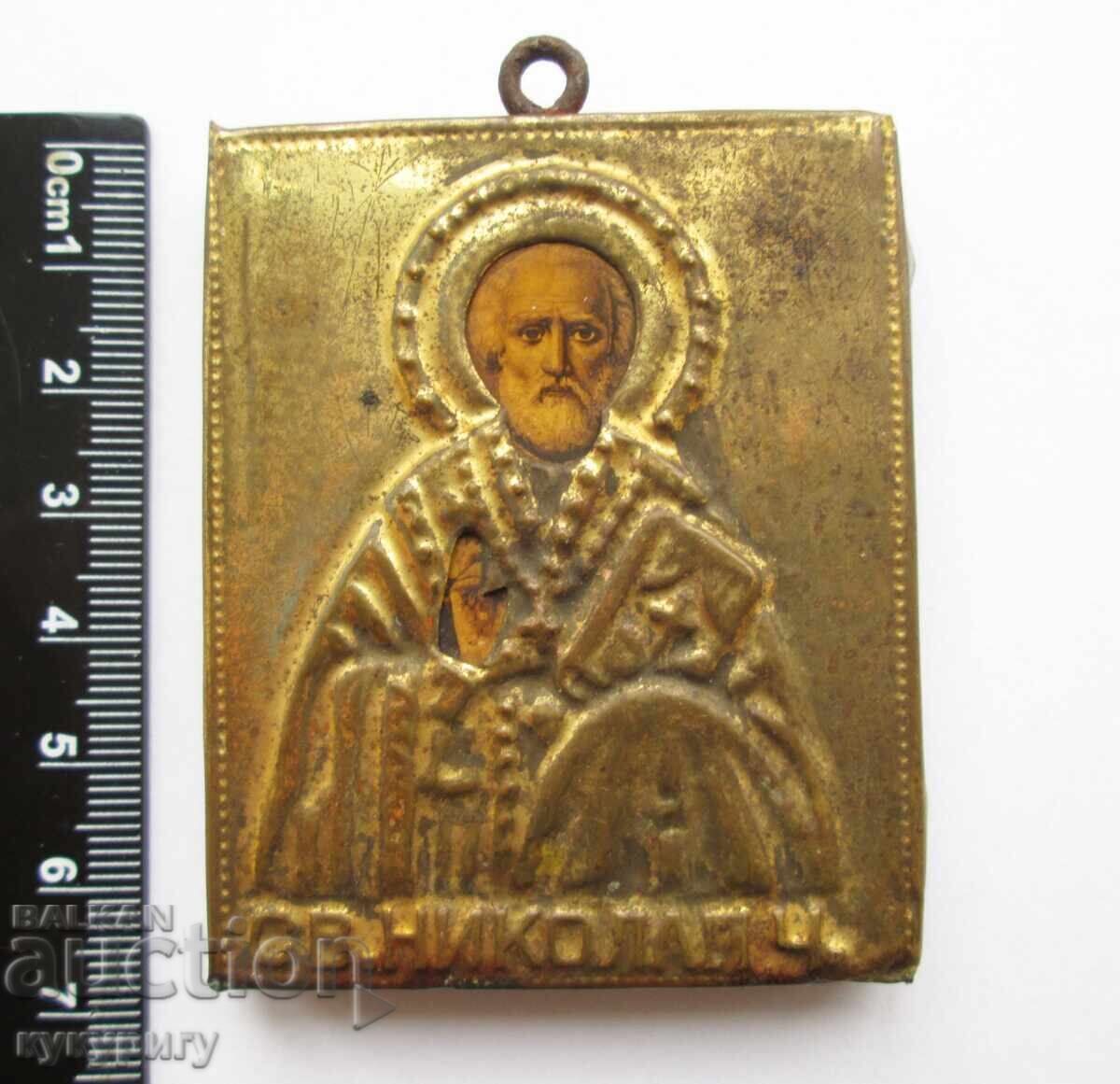 Old Icon with Frame Saint Nicholas the Wonderworker St. Nicholas - 5