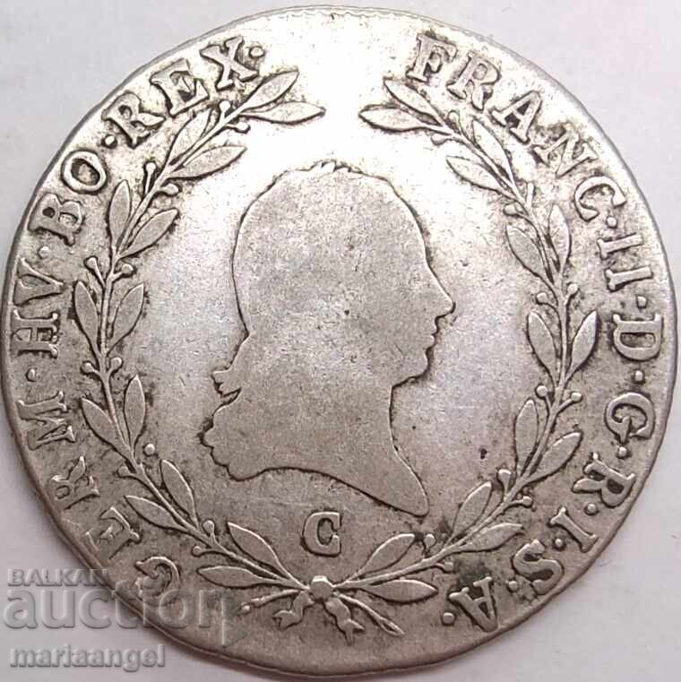 Licitație Austria 20 kreĭtseri 1804 C - Praga Îndoirea Franz II R