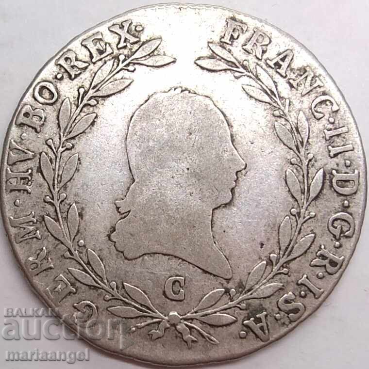 Austria 20 kreĭtseri 1804 C - Praga Îndoirea Franz II R - 7