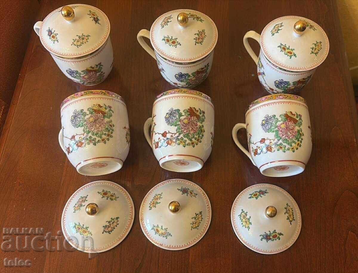 Set de ceai cu căni și capac, porțelan chinezesc - reducere cu preț € 50.00 | 97.79 BGN