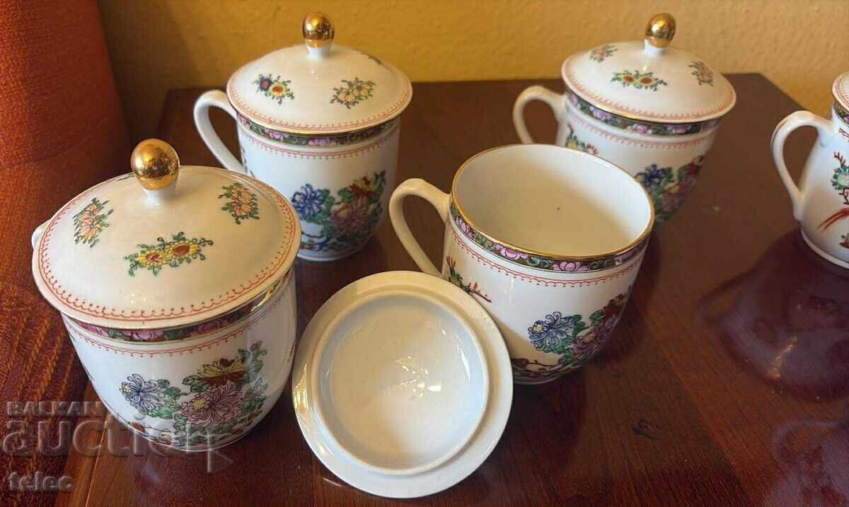 Set de ceai cu căni și capac, porțelan chinezesc - reducere - 6