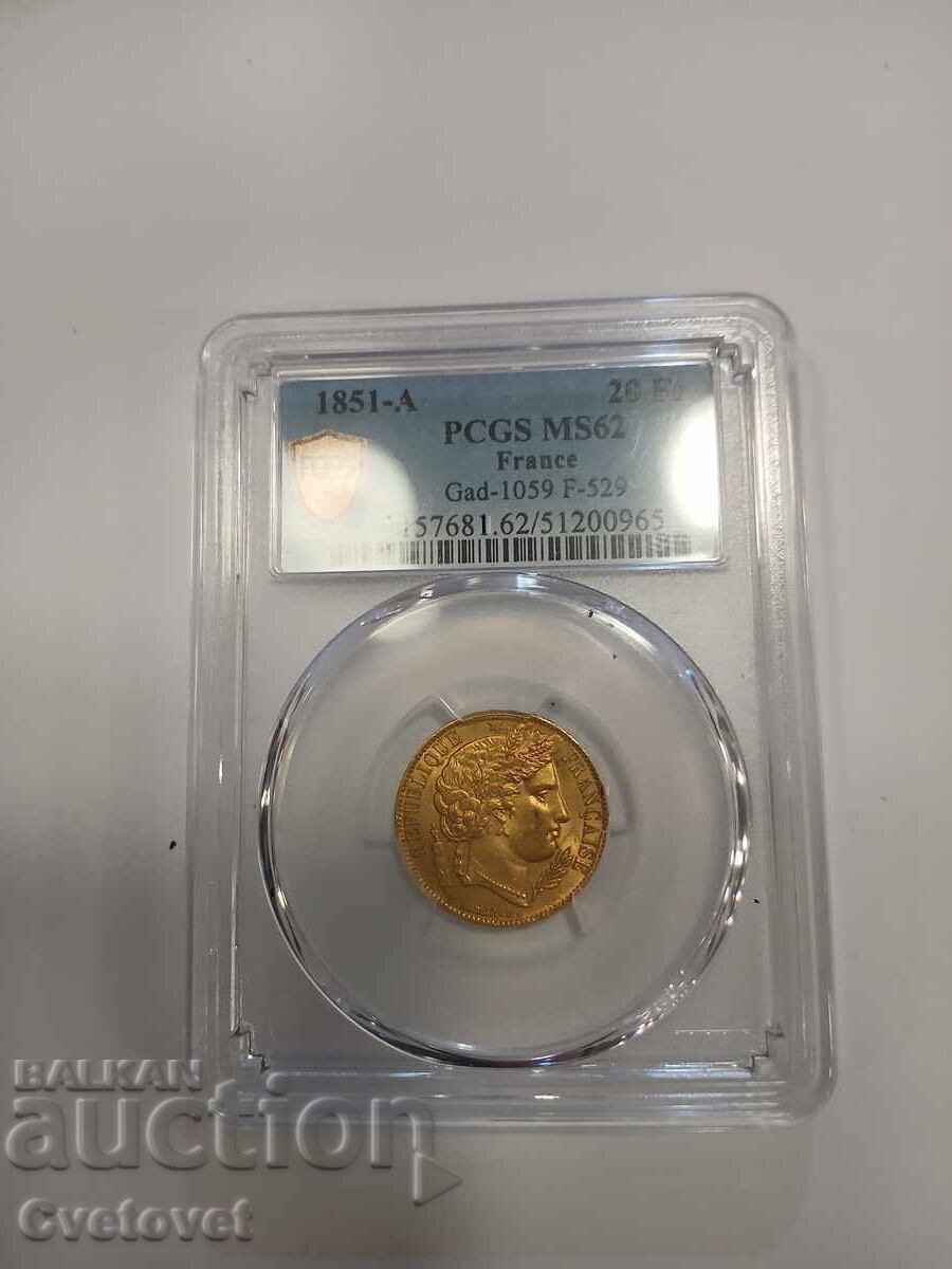 20 franci 1851 MS62 - 5 20 franci 1851 MS62 - 5