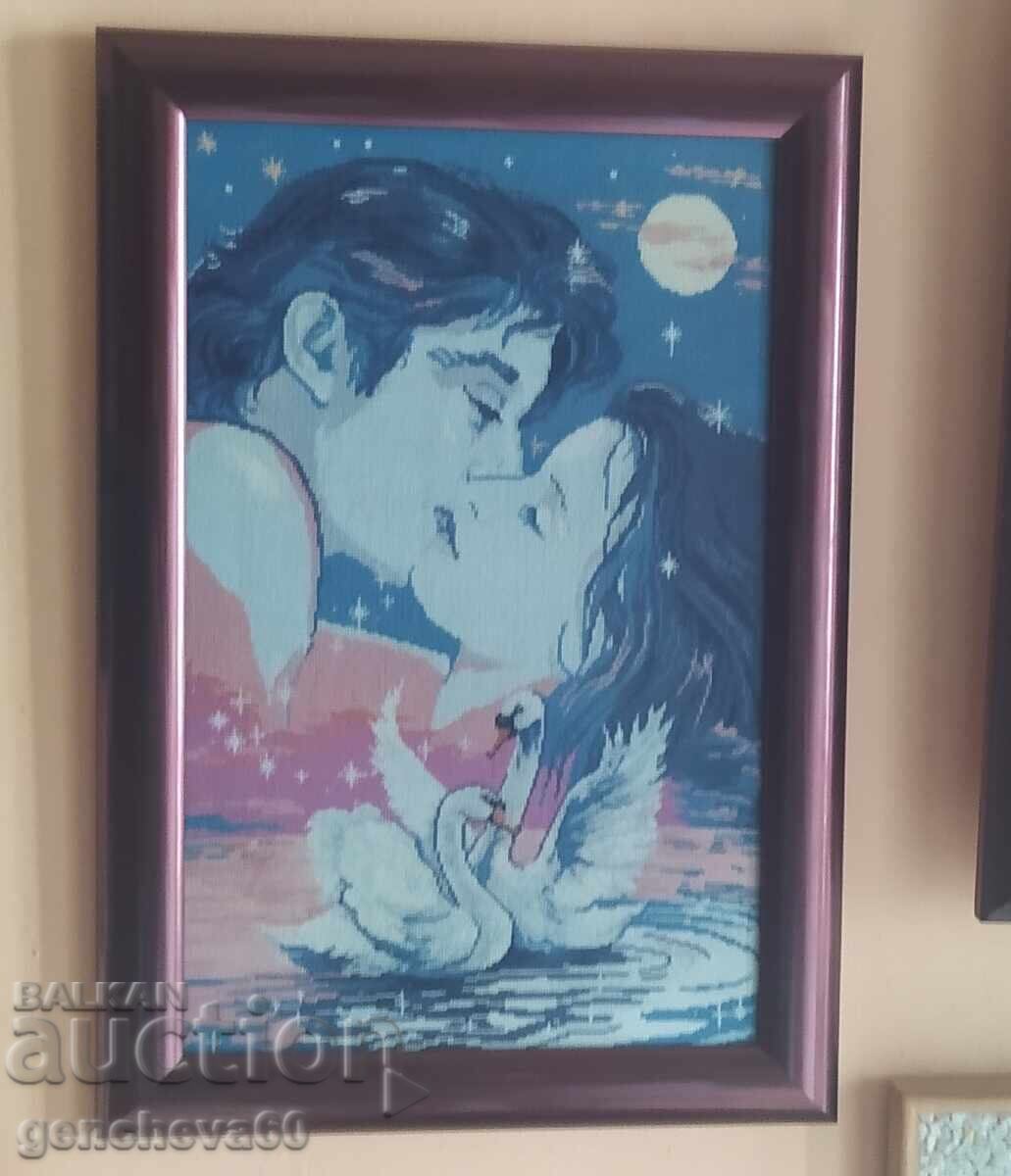 Beautiful framed tapestry "Loyalty" / fine stitch 0.01mm with price € 100.00 | 195.58 BGN