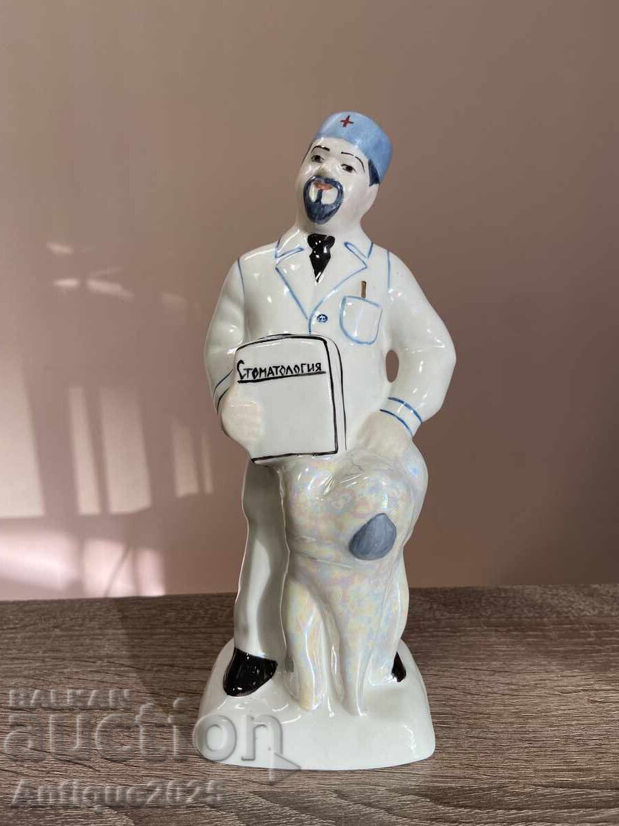 Statuetă din porțelan vintage „Stomatolog”, URSS