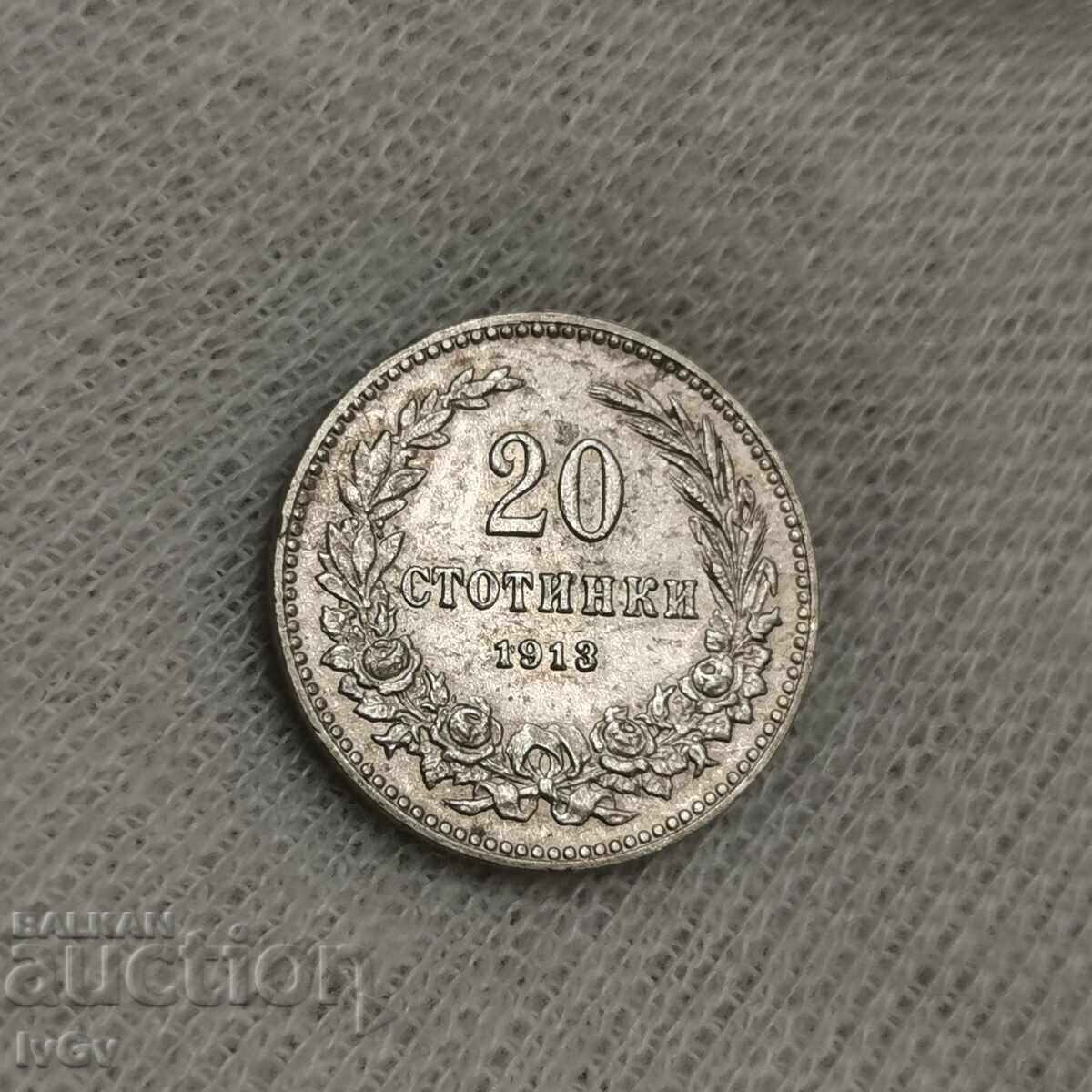 Licitație 20 de cenți 1913 Licitație 20 de cenți 1913