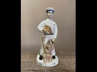 Αντίκα πορσελάνινο ειδώλιο "Ναύτης με μαϊμού", ΕΣΣΔ