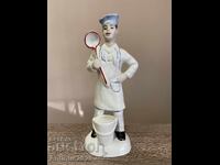 Statuetă de porțelan vintage „Bucătar cu polonic”, URSS