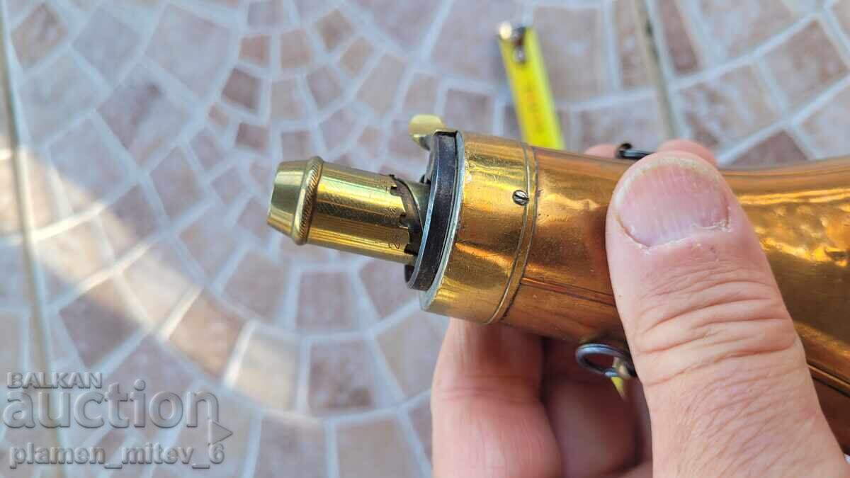 Auction  Gunpowder flask 2, cannon, pistol, handgun