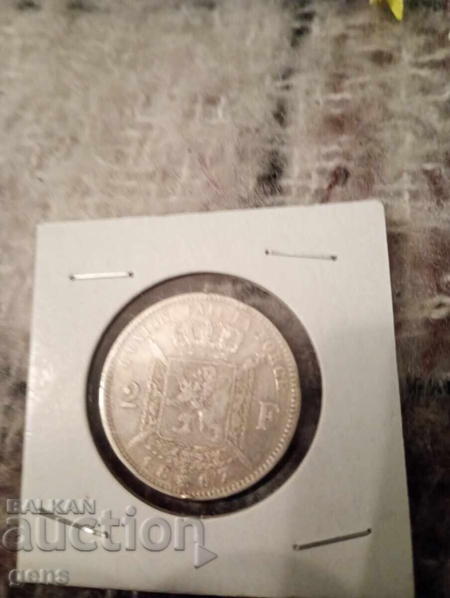 Belgia 2 franci 1867 Belgia 2 franci 1867