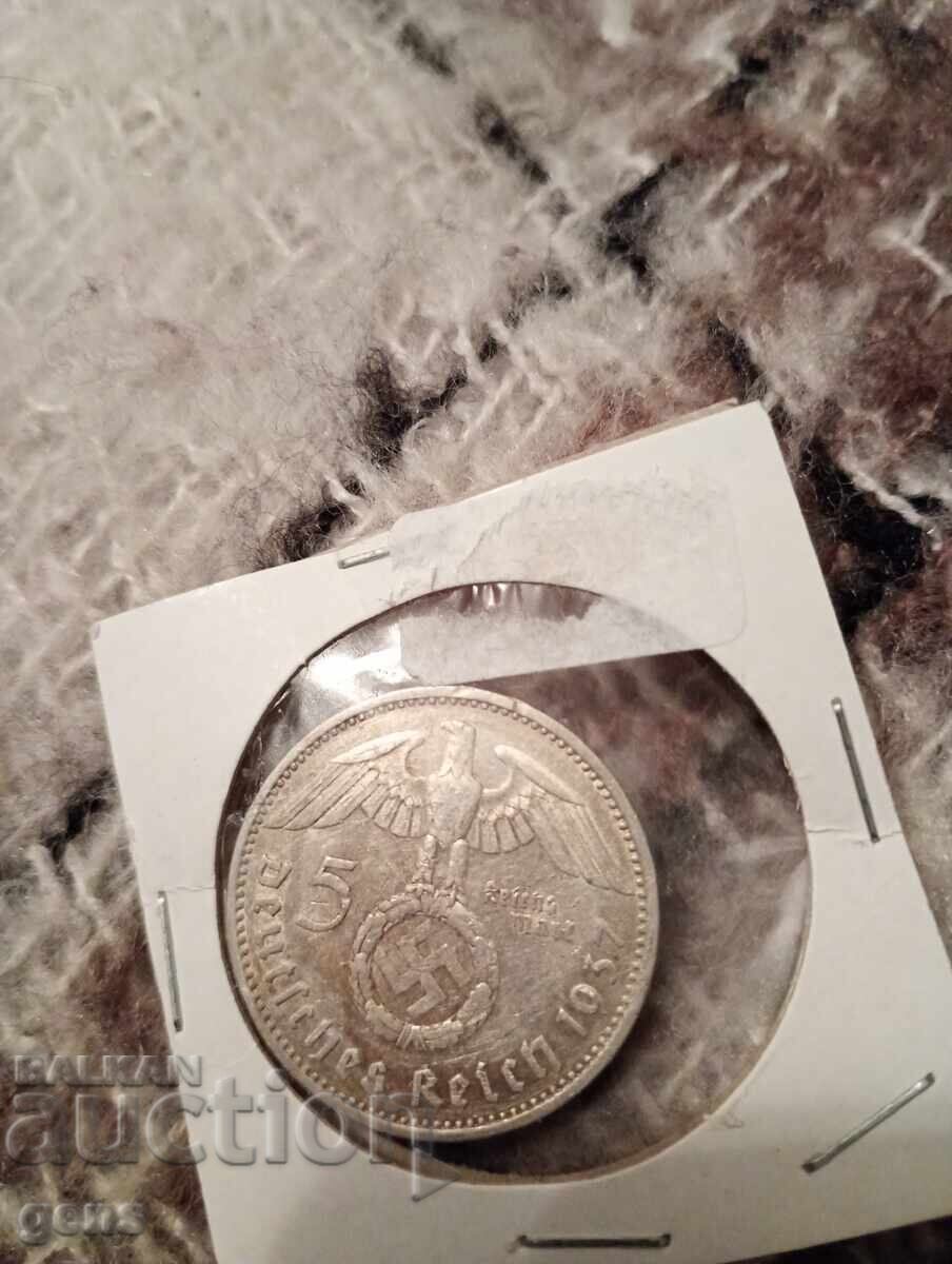 Γερμανία 5 μάρκα 1937 ασήμι