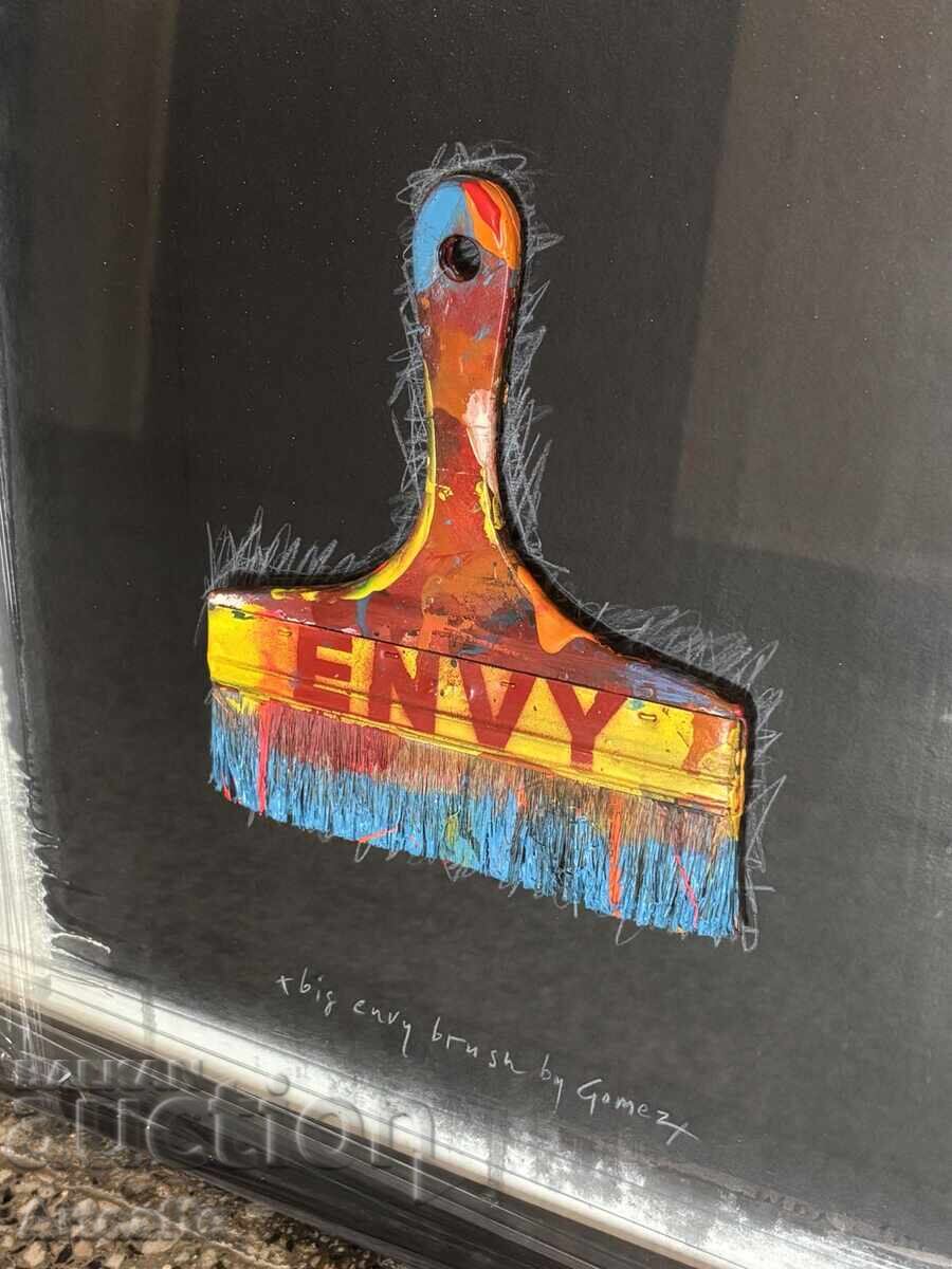 Παράδοση Έντγκαρ Γκόμεζ - Πινέλο Μεγάλης Ζήλιας, πίνακας μεικτής τεχνικής