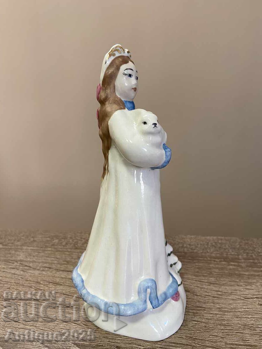 Παράδοση Βίντατζ πορσελάνινο ειδώλιο "Χιονάτη με κουνέλι", ΕΣΣΔ Παράδοση Βίντατζ πορσελάνινο ειδώλιο "Χιονάτη με κουνέλι", ΕΣΣΔ