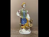 Statuetă din porțelan vintage „Fată cu diavol și mătură”, URSS