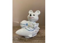 Порцеланова статуетка „Олимпийското мече на самолет“, СССР