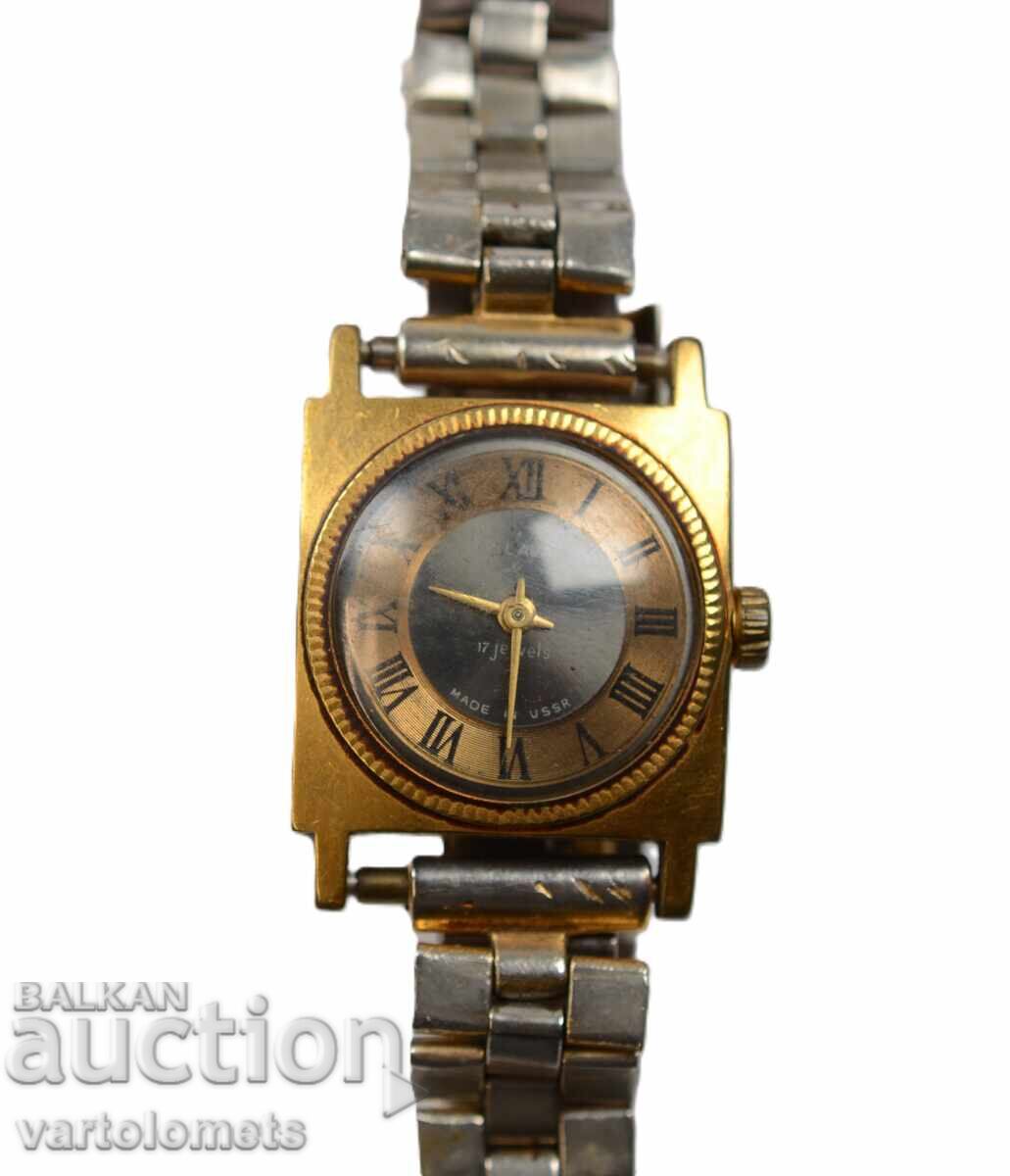 Ladies watch GLORY OF THE USSR with 10 Mk gold plating - works