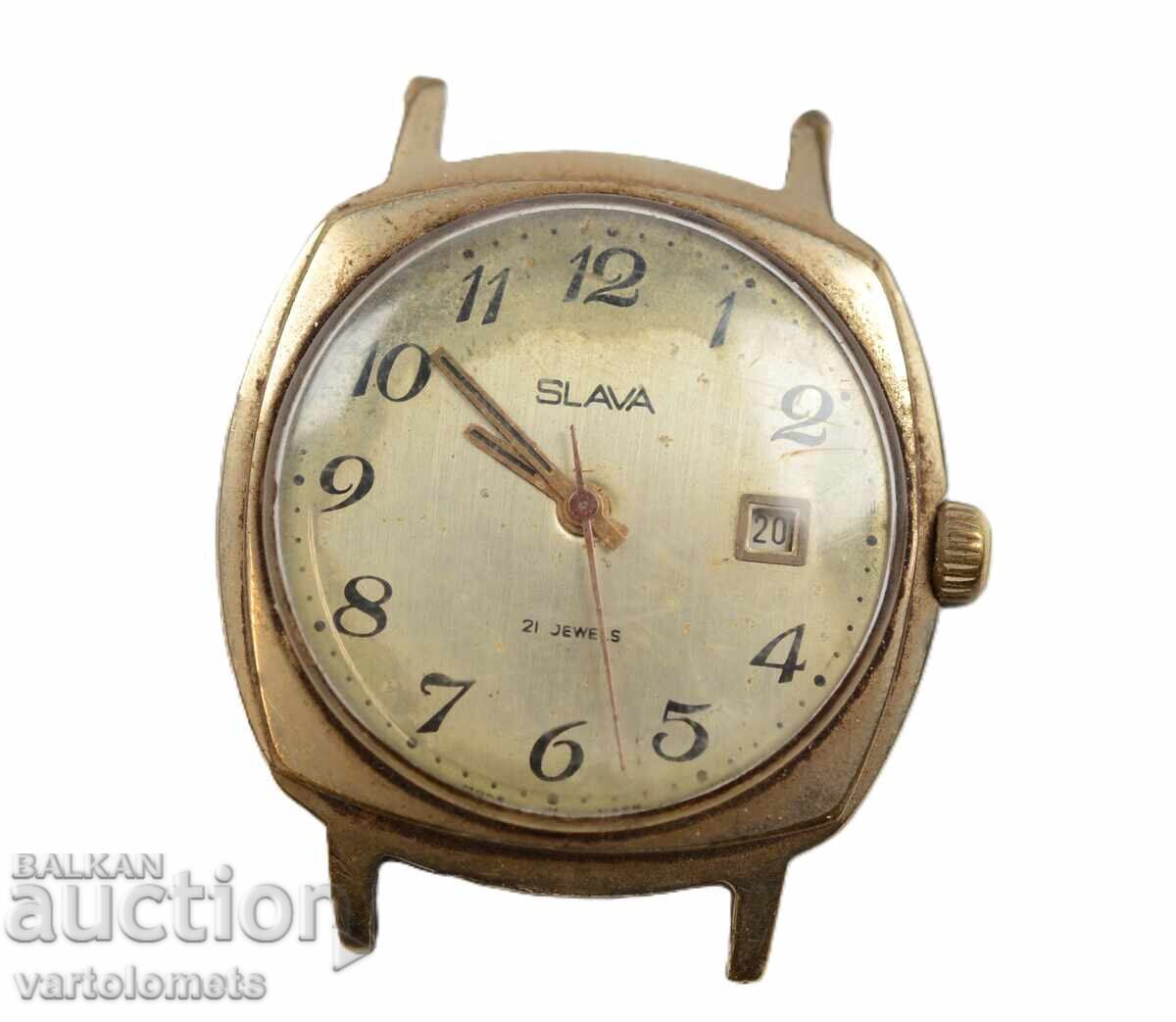 Men's watch SLAVA USSR with gold plating 5 Mk - not working