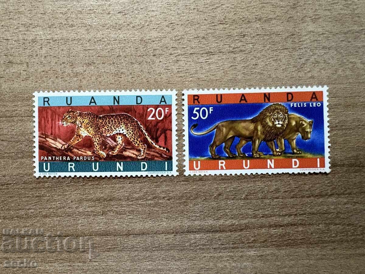 Руанда Урунди - Застрашени животни - Големи котки (1961) MNH