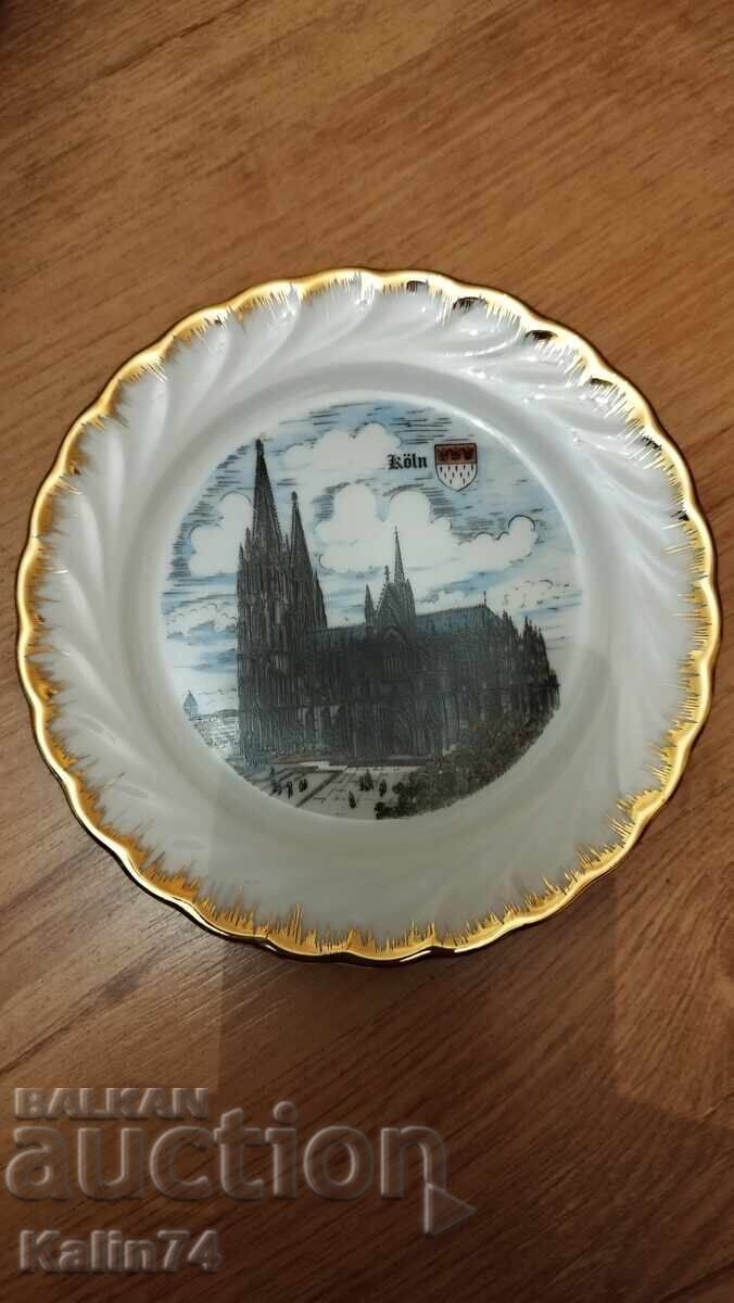 Frumoasă farfurie de perete din porțelan din Köln Germania