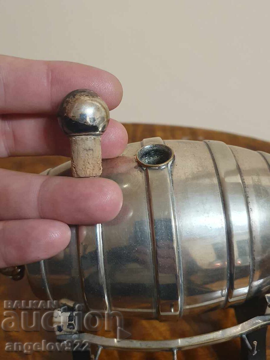 Μικρό μεταλλικό βαρελάκι με ξύλινη βάση!!! - 5