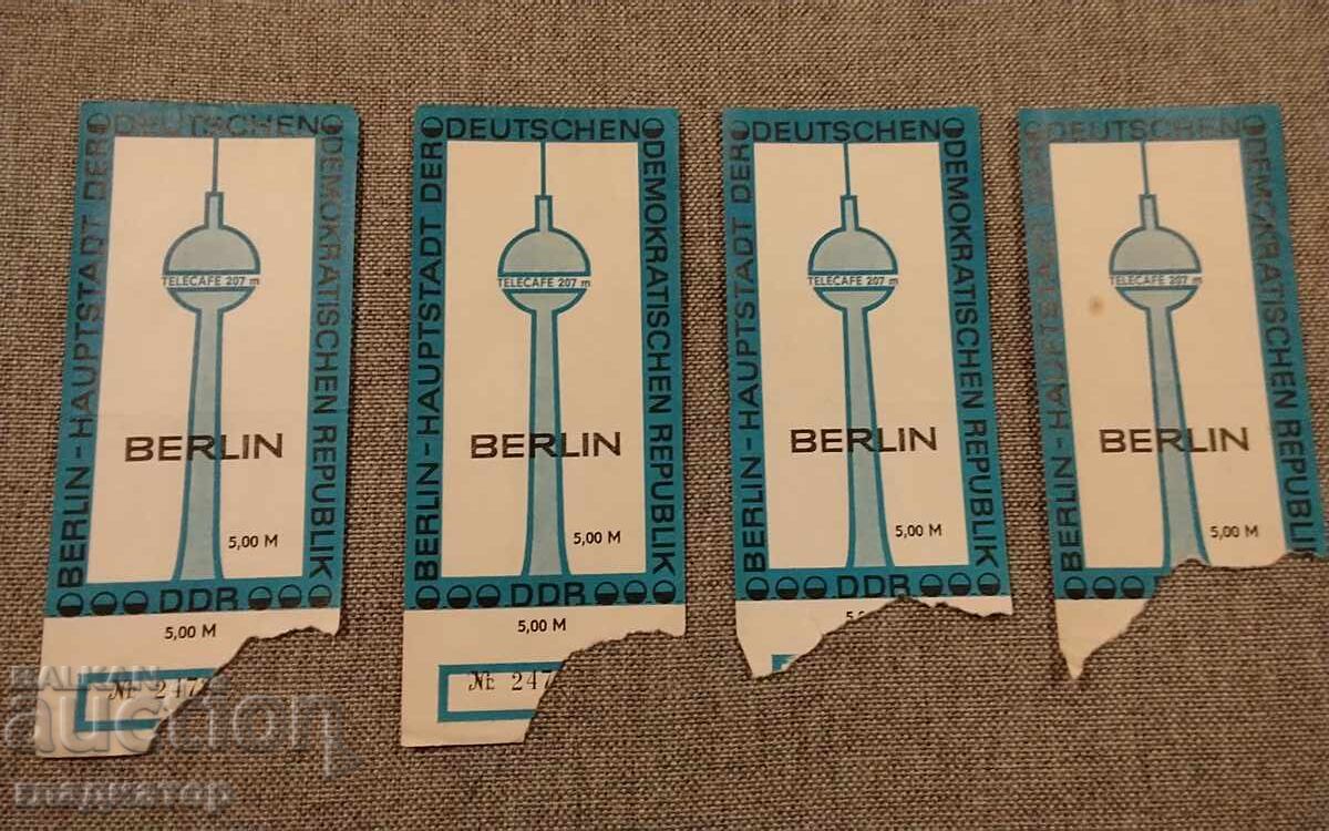 1975 билет за ресторант телевизионна кула Берлин ГДР DDR