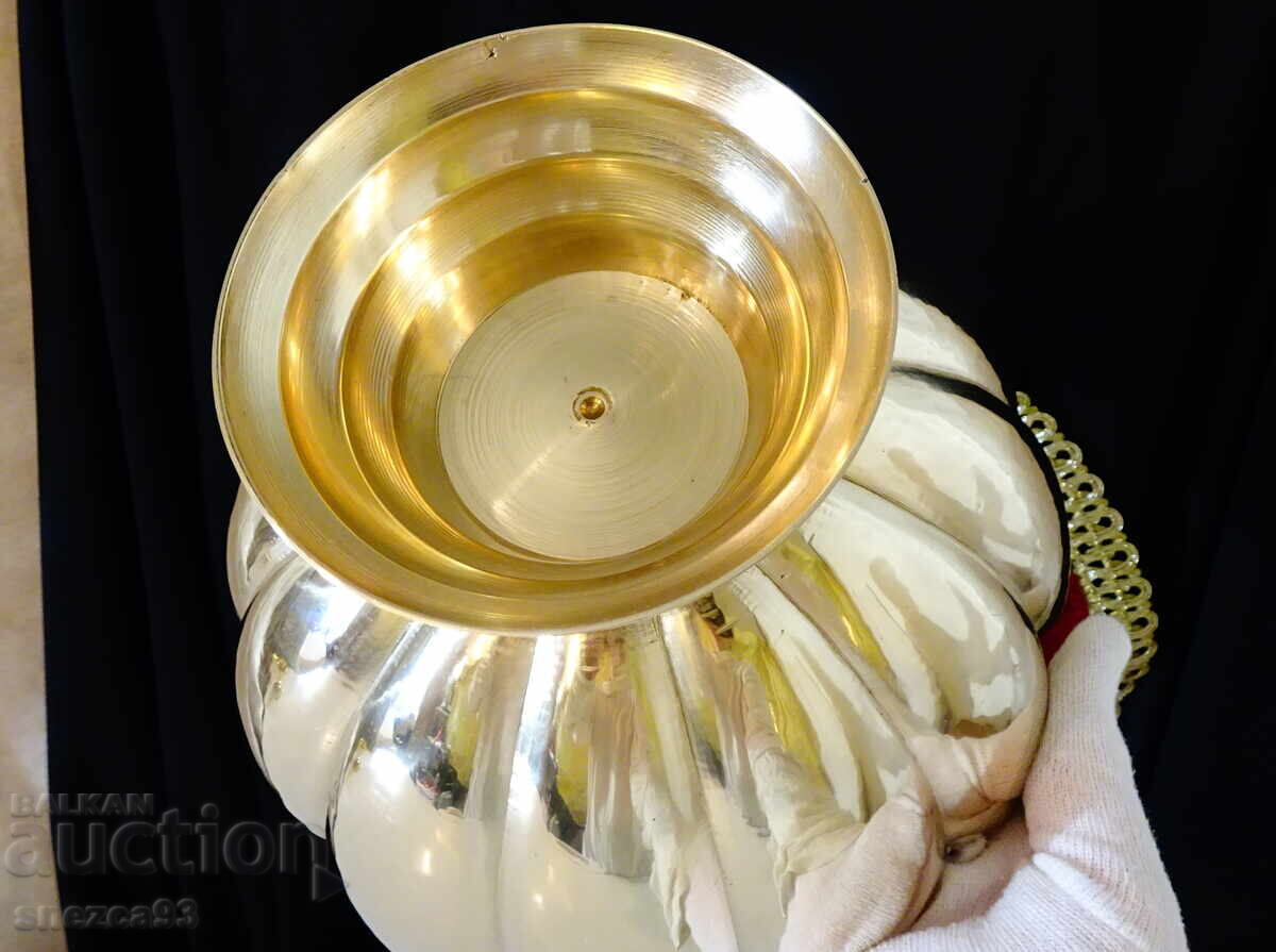 Υπέροχο μπρούτζινο φρουτιέρα σε βάση 1.1 κιλά - 6 Υπέροχο μπρούτζινο φρουτιέρα σε βάση 1.1 κιλά - 6