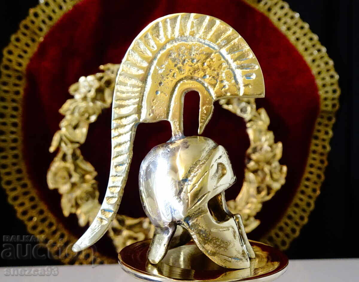 Спартански шлем,воин Леонидас от бронз. - 6