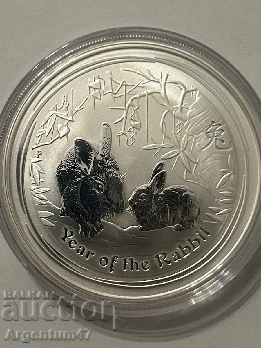 Licitație ARGINT 1 OZ 2011 AUSTRALIA - LUNAR ANUL IEPURULUI