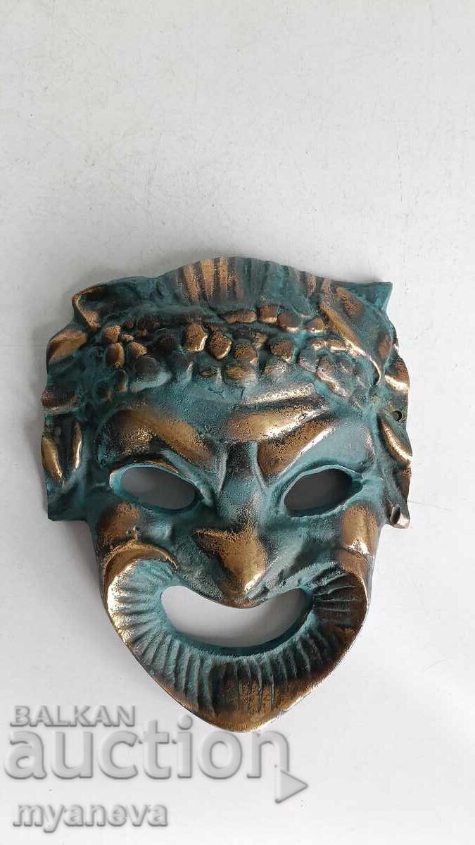 Livrarea Masca masivă de bronz a unui satir cu cunună de struguri