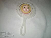 Jucărie retro pentru bebeluși, zornăitoare din bachelită și plastic dur