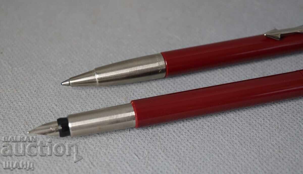 Auction  Parker Vector ballpoint pen and Parker fountain pen England with box