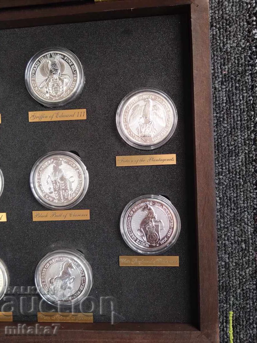 Set of silver coins "The Queen's Beasts" - 5