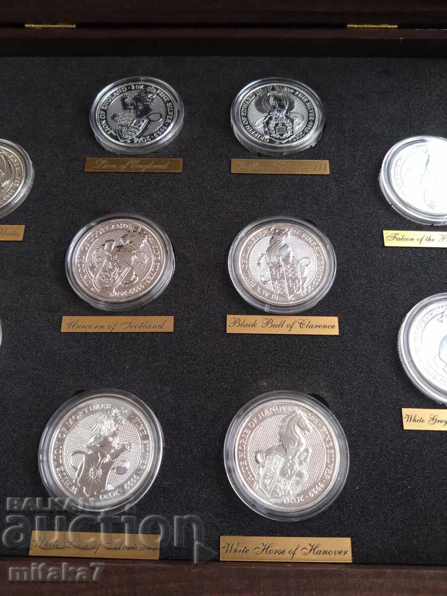 Set of silver coins "The Queen's Beasts" - 6
